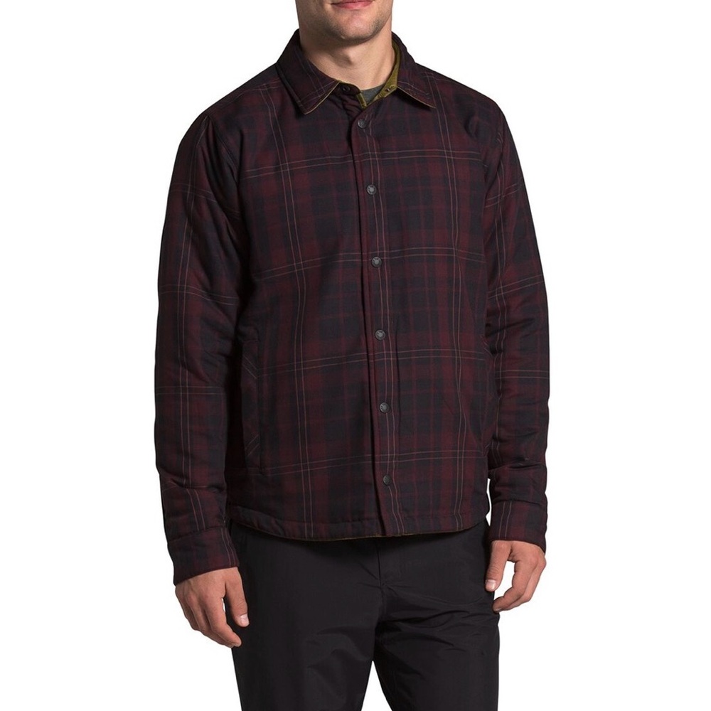 The north face Fort Point Insulated Flannel Jacket Men's reversible black plaid - Picture 5 of 12